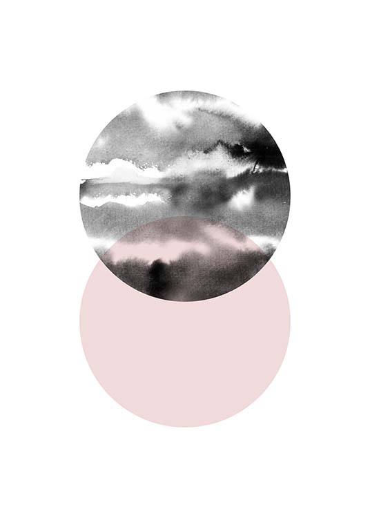 Circle Collage Pink No 1 Juliste / Graafiset Osoitteessa Desenio ab (3703)