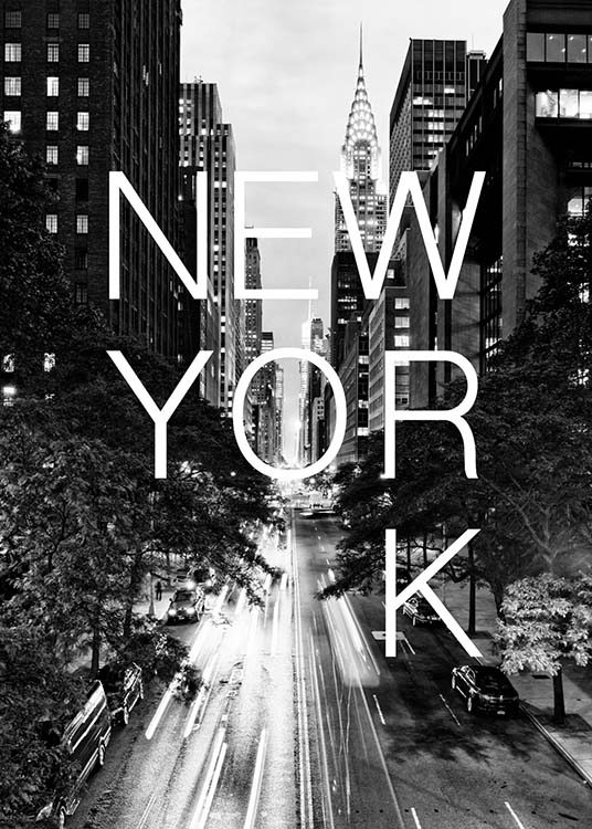 New York B&W Juliste