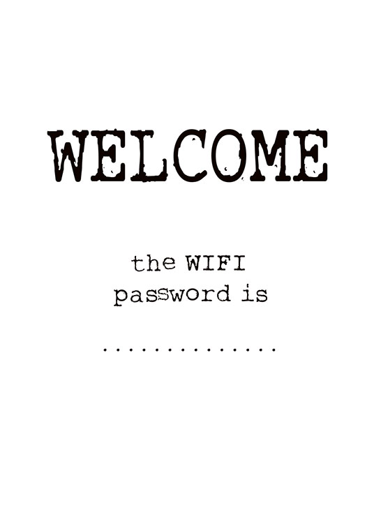 Wifi Password, Juliste / Tekstitaulut Osoitteessa Desenio ab (7507)