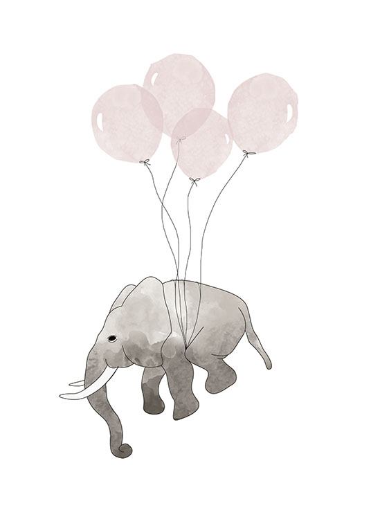 Elephant Pink, Juliste / Lasten taulut Osoitteessa Desenio ab (7780)