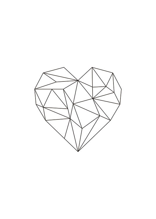 Geometric Heart, Juliste / Graafiset Osoitteessa Desenio ab (7816)