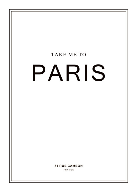 Take Me To Paris, Juliste / Tekstitaulut Osoitteessa Desenio ab (7983)