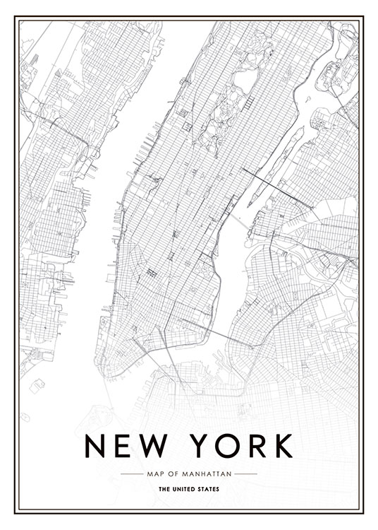 New York Map Juliste