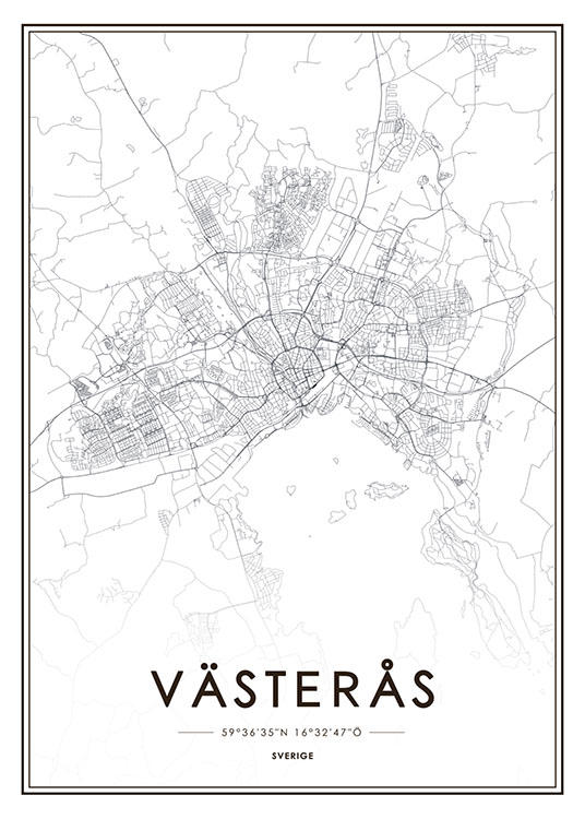 Västerås, Juliste / Mustavalkoiset Osoitteessa Desenio ab (8133)