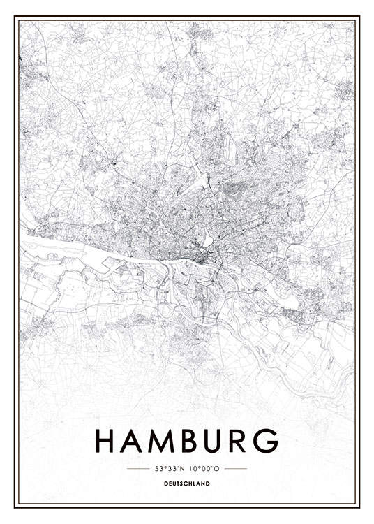 Hamburg, Juliste / Kartat ja kaupungit Osoitteessa Desenio ab (8277)