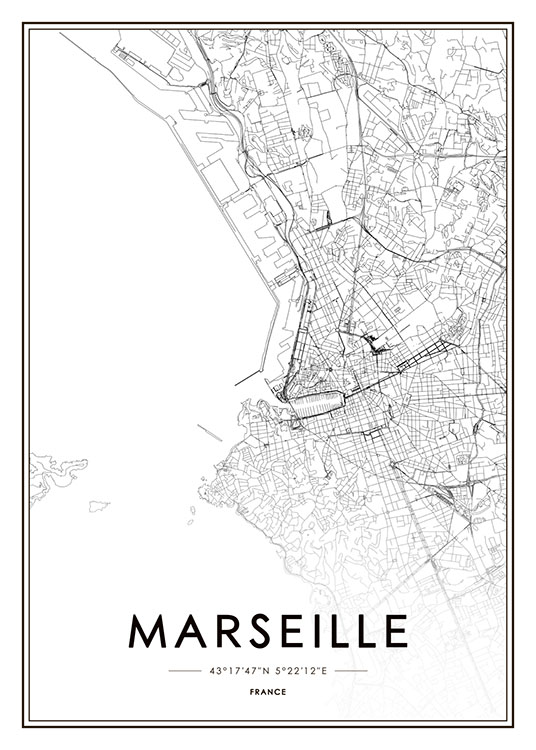 Marseille Juliste / Mustavalkoiset Osoitteessa Desenio ab (8728)