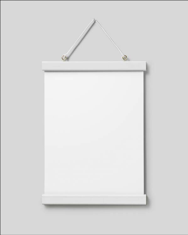  - Valkoinen julisteripustin magneettikiinnityksellä, 22 cm