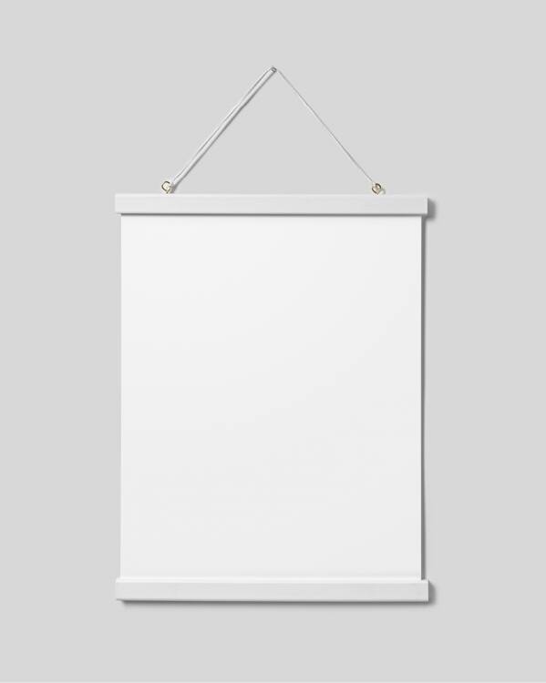  - Valkoinen julisteripustin magneettikiinnityksellä, 31 cm