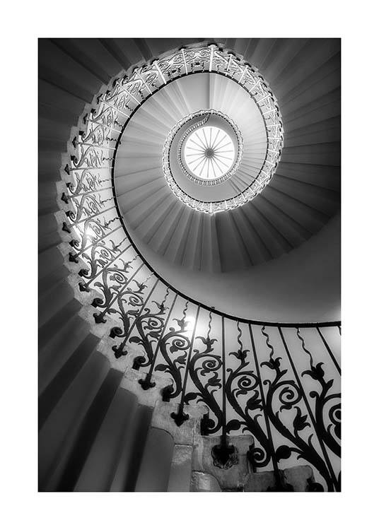 Shc - Staircase Juliste / Mustavalkoiset Osoitteessa Desenio ab (co0004)