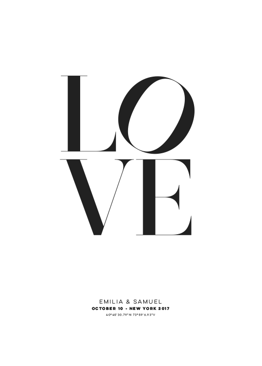 Love Personal Juliste / Typografia Osoitteessa Desenio ab (pp0010)