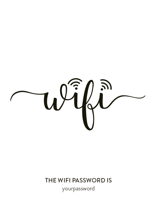  - Tekstijuliste sanalla Wifi ja tilalla oman wifi-salasanan kirjoittamiselle.