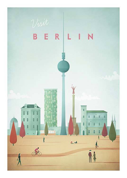 Berlin Travel Juliste / Vintage Osoitteessa Desenio ab (pre0007)