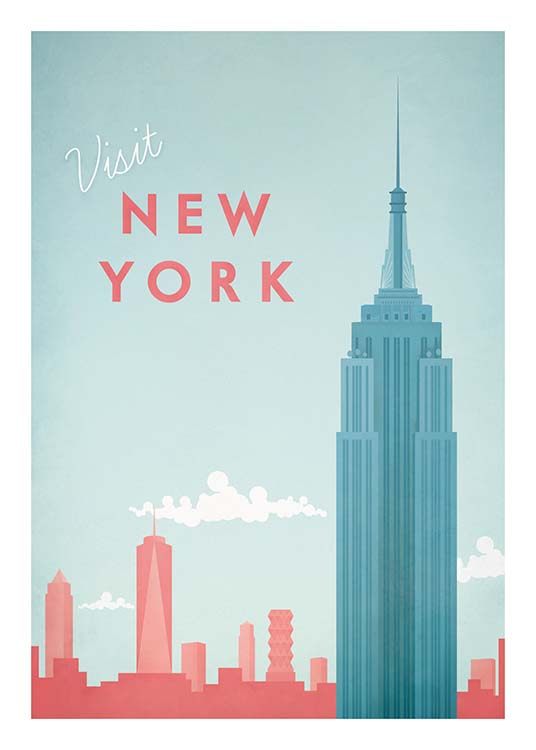 New York Travel Juliste / Vintage Osoitteessa Desenio ab (pre0011)