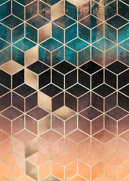 Ombre Dream Cubes Juliste