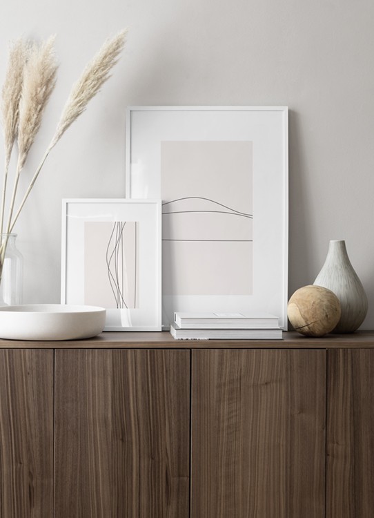 Hieno taulupari minimalistisella viivapiirrostaiteella, inspiraatio makuuhuoneeseen